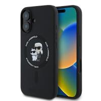 Karl Lagerfeld Silicone Karl & Choupette Ring MagSafe - Etui iPhone 16 Plus (czarny) Karl Lagerfeld Silicone Karl & Choupette Ring MagSafe - Etui iPhone 16 Plus (czarny)
