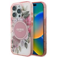 Guess IML Flower & Tonal Circle MagSafe - Etui iPhone 16 Pro (różowy) Guess IML Flower & Tonal Circle MagSafe - Etui iPhone 16 Pro (różowy)