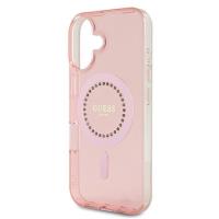 Guess IML Rhinestones MagSafe - Etui iPhone 16 Plus (różowy)