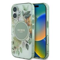 Guess IML Flower & Tonal Circle MagSafe - Etui iPhone 16 (zielony) Guess IML Flower & Tonal Circle MagSafe - Etui iPhone 16 (zielony)