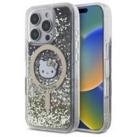 Hello Kitty Liquid Glitter Fever MagSafe - Etui iPhone 16 Pro (czarny / złoty) Hello Kitty Liquid Glitter Fever MagSafe - Etui iPhone 16 Pro (czarny / złoty)