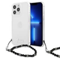 Guess Black Pearl Strap - Etui iPhone 13 Pro Max (przezroczysty) Guess Black Pearl Strap - Etui iPhone 13 Pro Max (przezroczysty)