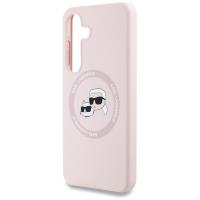 Karl Lagerfeld Silicone Double Heads And Circle MagSafe - Etui Samsung Galaxy S25+ (różowy)