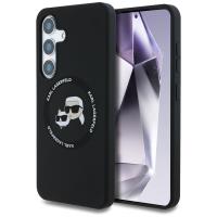 Karl Lagerfeld Silicone Double Heads And Circle MagSafe - Etui Samsung Galaxy S25 (czarny) Karl Lagerfeld Silicone Double Heads And Circle MagSafe - Etui Samsung Galaxy S25 (czarny)