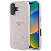 Guess Hot Stamp 4G Pattern Triangle Metal Logo - Etui do iPhone 16 (różowy) Guess Hot Stamp 4G Pattern Triangle Metal Logo - Etui do iPhone 16 (różowy)