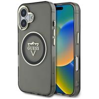 Guess IML Metal Mountain Logo MagSafe - Etui do iPhone 16 (czarny) Guess IML Metal Mountain Logo MagSafe - Etui do iPhone 16 (czarny)