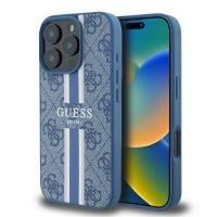 Guess 4G Printed Stripes MagSafe - Etui iPhone 16 Pro (niebieski) Guess 4G Printed Stripes MagSafe - Etui iPhone 16 Pro (niebieski)