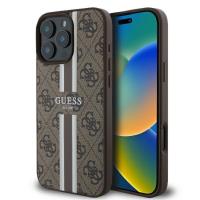 Guess 4G Printed Stripes MagSafe - Etui iPhone 16 Pro (brązowy) Guess 4G Printed Stripes MagSafe - Etui iPhone 16 Pro (brązowy)