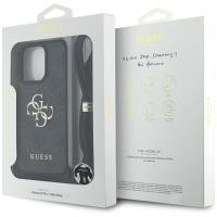 Guess 4G Big Logo Cord Strap Crossbody - Etui do iPhone 16 Pro (czarny)