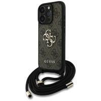 Guess 4G Big Logo Cord Strap Crossbody - Etui do iPhone 16 Pro (brązowy) Guess 4G Big Logo Cord Strap Crossbody - Etui do iPhone 16 Pro (brązowy)