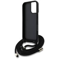 Guess 4G Big Logo Cord Strap Crossbody - Etui do iPhone 16 Plus (czarny)