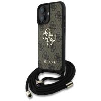 Guess 4G Big Logo Cord Strap Crossbody - Etui do iPhone 16 Plus (brązowy)