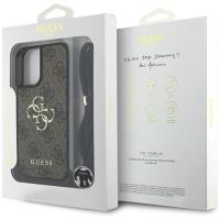Guess 4G Big Logo Cord Strap Crossbody - Etui do iPhone 16 Plus (brązowy)
