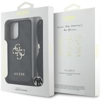 Guess 4G Big Logo Cord Strap Crossbody - Etui do iPhone 16 (czarny)
