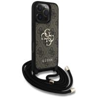 Guess 4G Big Logo Cord Strap Crossbody - Etui do iPhone 16 Pro Max (brązowy)