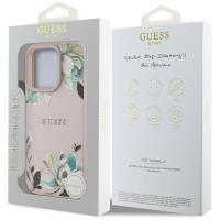 Guess Grained Printed Flower Pattern MagSafe - Etui do iPhone 16 Pro Max (różowy)