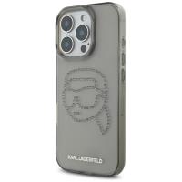 Karl Lagerfeld IML Rhinestones Karl Head - Etui do iPhone 16 Pro (czarny)