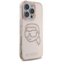 Karl Lagerfeld IML Rhinestones Karl Head - Etui do iPhone 16 Pro (różowy)