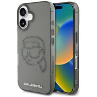 Karl Lagerfeld IML Rhinestones Karl Head - Etui do iPhone 16 (czarny) Karl Lagerfeld IML Rhinestones Karl Head - Etui do iPhone 16 (czarny)