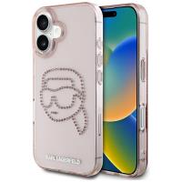 Karl Lagerfeld IML Rhinestones Karl Head - Etui do iPhone 16 (różowy) Karl Lagerfeld IML Rhinestones Karl Head - Etui do iPhone 16 (różowy)