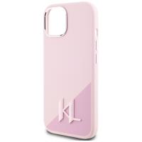 Karl Lagerfeld Silicone Shadow Metal Initial MagSafe - Etui do iPhone 15 (różowy)