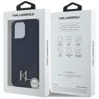 Karl Lagerfeld Silicone Shadow Metal Initial MagSafe - Etui do iPhone 15 Pro Max (czarny)