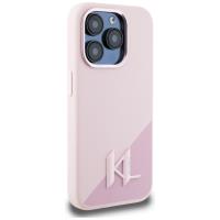 Karl Lagerfeld Silicone Shadow Metal Initial MagSafe - Etui do iPhone 15 Pro Max (różowy)