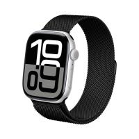 Crong Milano Steel - Pasek ze stali nierdzewnej do Apple Watch 38/40/41/42 mm (czarny)