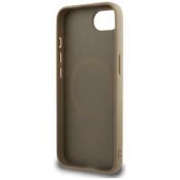 Guess Grained Triangle MagSafe - Etui do iPhone 16e (brązowy)