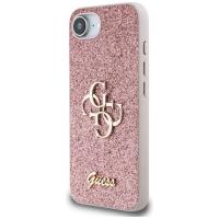 Guess Fixed Glitter Big 4G - Etui do iPhone 16e (różowy)