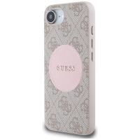 Guess 4G Circle Classic Logo MagSafe - Etui do iPhone 16e (różowo)
