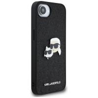 Karl Lagerfeld Fixed Glitter Karl & Choupette Heads Metal Pin - Etui do iPhone 16e (czarny)
