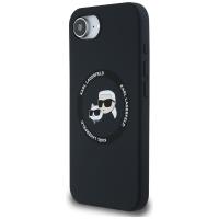 Karl Lagerfeld Silicone Karl & Choupette Heads MagSafe - Etui do iPhone 16e (czarny)