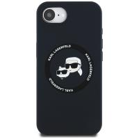 Karl Lagerfeld Silicone Karl & Choupette Heads MagSafe - Etui do iPhone 16e (czarny)