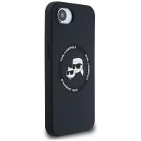 Karl Lagerfeld Silicone Karl & Choupette Heads MagSafe - Etui do iPhone 16e (czarny)