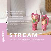 Quokka Stream - Kubek termiczny ze stali nierdzewnej 950 ml ze słomką (Purple)