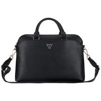 Guess Grained Zipper Pocket Triangle Logo - Torba na notebooka 15" (czarny)