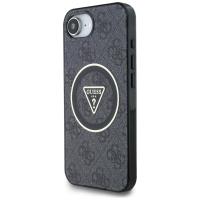 Guess IML Metal Glitter 4G Circle Triangle MagSafe - Etui do iPhone 16e (czarny)