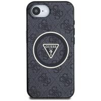 Guess IML Metal Glitter 4G Circle Triangle MagSafe - Etui do iPhone 16e (czarny)