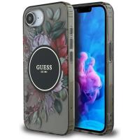 Guess IML Flowers MagSafe - Etui do iPhone 16e (czarny) Guess IML Flowers MagSafe - Etui do iPhone 16e (czarny)