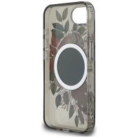 Guess IML Flowers MagSafe - Etui do iPhone 16e (czarny)