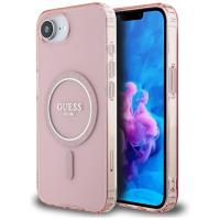 Guess IML Glitter Circle MagSafe - Etui do iPhone 16e (różowy) Guess IML Glitter Circle MagSafe - Etui do iPhone 16e (różowy)