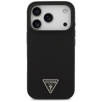 Guess Silicone Triangle Logo MagSafe - Etui iPhone 17 Pro (czarny)