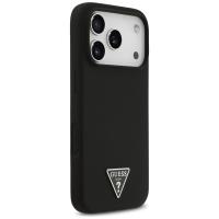 Guess Silicone Triangle Logo MagSafe - Etui iPhone 17 Pro (czarny)