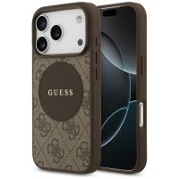 Guess 4G Circle Classic Logo MagSafe - Etui iPhone 17 Pro (brązowy) Guess 4G Circle Classic Logo MagSafe - Etui iPhone 17 Pro (brązowy)
