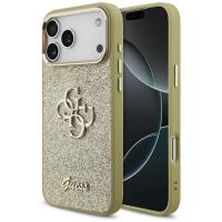 Guess Fixed Glitter Big 4G Metal Frame - Etui iPhone 17 Pro Max (złoty) Guess Fixed Glitter Big 4G Metal Frame - Etui iPhone 17 Pro Max (złoty)