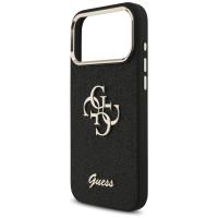 Guess Fixed Glitter Big 4G Metal Frame - Etui iPhone 17 Pro Max (czarny)