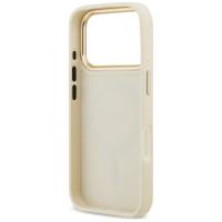 Guess Grained Strass Logo MagSafe - Etui iPhone 17 Pro (beżowy)