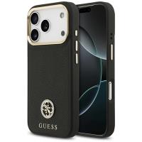 Guess Grained Strass Logo MagSafe - Etui iPhone 17 Pro (czarny) Guess Grained Strass Logo MagSafe - Etui iPhone 17 Pro (czarny)