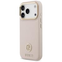 Guess Grained Strass Logo MagSafe - Etui iPhone 17 Pro (różowy)